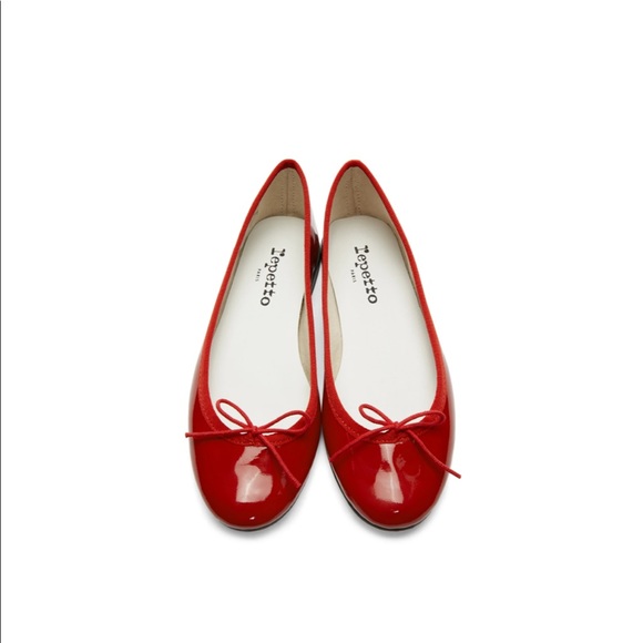 Repetto Shoes - Repetto Red Patent Ballerina Flat.